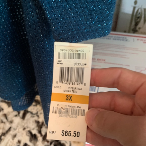 Alfani metallic top/sweater in urban teal. NWT . Retail 65.50 - Picture 2 of 7